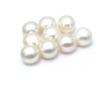 White 8-8.5mm Half Drilled Round Single Pearl
